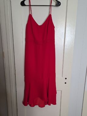 Banana Republic Red Spaghetti-Strap Midi Dress